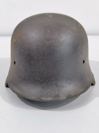 Feuerwehr III.Reich, Stahlhelm mit beiden Abzeichen, ungereinigtes Stück