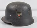 Feuerwehr III.Reich, Stahlhelm mit beiden Abzeichen, ungereinigtes Stück