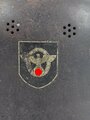 Feuerwehr III.Reich, Stahlhelm mit beiden Abzeichen, ungereinigtes Stück