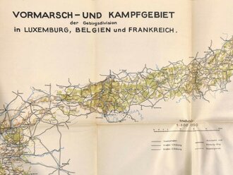 2. Weltkrieg, Karte "Vormarsch- und Kampfgebiet der...