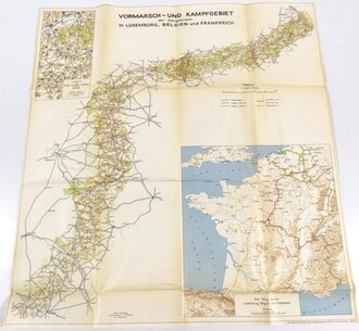 2. Weltkrieg, Karte "Vormarsch- und Kampfgebiet der...
