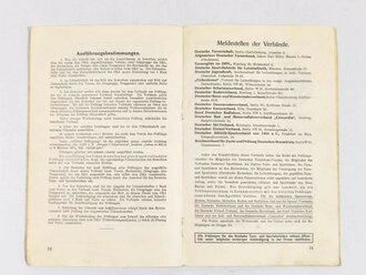 Reichswehr, Weimarer Republik, DRAFL Deutscher Reichsausschuss für Leibesübungen, Leistungsbuch "Deutsches Turn- und Sportabzeichen für Männer", 6. Infanterieregiment, 14 Seiten, Eutin 1929, gebraucht, DIN A5