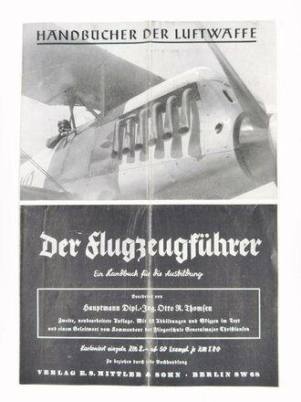 Werbeblatt "Handbücher der Luftwaffe - Der Flugzeugführer" mit Bestellliste, ohne Jahr, Faltblatt, DIN A4, gebraucht
