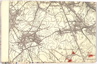 1. Weltkrieg Westfront, Karte "Der Handstreich gegen Lüttich am 3. - 7. August 1914 ", 1:30.000, 111 x 85 cm, gebraucht