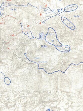 1. Weltkrieg Westfront, Karte "Der Handstreich gegen Lüttich am 3. - 7. August 1914 ", 1:30.000, 111 x 85 cm, gebraucht