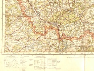 Westmark/Gau Saarpfalz, Karte "K 50 Trier", Sonderausgabe "Nur für den Dienstgebrauch!", 1.5.1940, 1:300.000, 51 x 64 cm, gebraucht