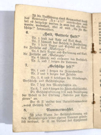 Frühe Wehrmacht "Exerziervorschrift für die 8,8 cm Flak", Kontroll No. 136, gebraucht