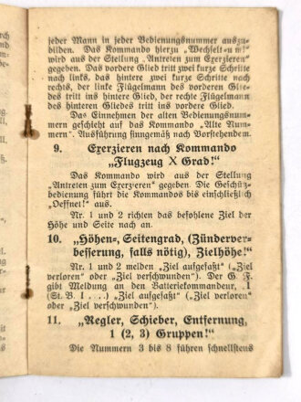 Frühe Wehrmacht "Exerziervorschrift für die 8,8 cm Flak", Kontroll No. 136, gebraucht