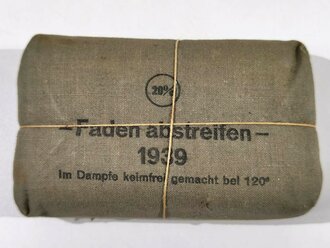 Verbandpäckchen Wehrmacht für den Verbandkasten. Großes Modell datiert 1939