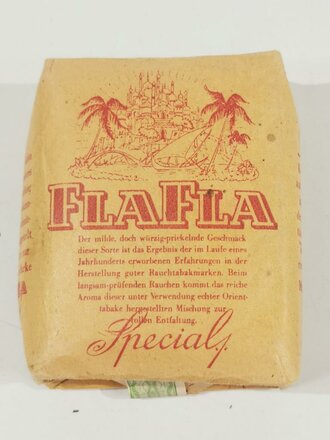 Pack "Fla Fla" Zigaretten Tabak, ungeöffnet, Steuerbanderole mit Hakenkreuz