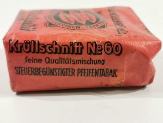 Pack "Feinster Rauchtabak" Kriegsgemeinschaft Bruchsaler Tabakfabriken , ungeöffnet, Steuerbanderole mit Hakenkreuz