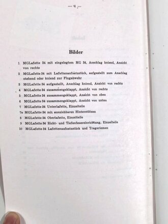 REPRODUKTION D124/2, "Maschinengewehr 34 - Teil 2: MG Lafette", ohne Seitenzahl und Herausgeber,  DIN A5, ungebraucht