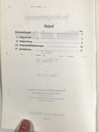 REPRODUKION, D514/2, "Minen und Zünder - Teil 2: T Mine 35", ohne Seitenzahl und Herausgeber, DIN A5, ungebraucht