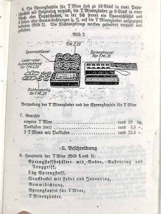REPRODUKION, D514/2, "Minen und Zünder - Teil 2: T Mine 35", ohne Seitenzahl und Herausgeber, DIN A5, ungebraucht