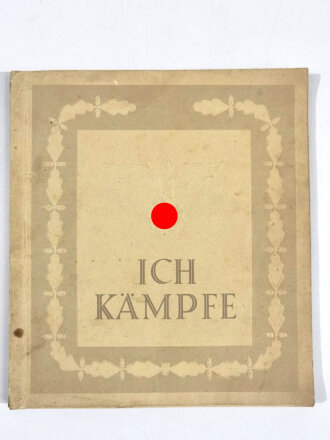 "Ich kämpfe - Pflichten des Parteigenossen", hrsg. v. Zentralverlag der NSDAP, 1943, 91 Seiten 21 x 24 cm, gebraucht, Buchrücken eingerissen, Einband leicht fleckig