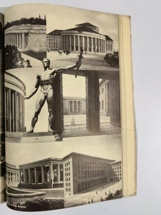 "1933 - 1939: 6 Jahre Nationalsozialistische Staatsführung - Das Werk Adolf Hitlers", hrsg. zum 50. Geburtstag unseres Führers v. d. Deutschen Arbeitsfront (DAF), NSG, KdF und der Gauwaltung Saarpfalz in Neustadt an der Weinstraße, 21 x 30 cm, gebraucht