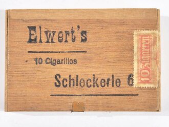 Pack "Elwerts" Cigarillos, leere Packung , Steuerbanderole mit Hakenkreuz