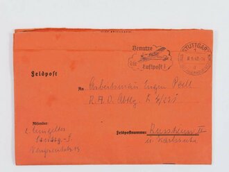 Feldpost Heft "Die bunten Hefte für unsere Soldaten 1: Da lacht der Soldat - Anekdoten und Witze", 32 Seiten, gelaufen an einen Angehörigen des RAD,  8.5.1940, 12 x 17 cm, gebraucht