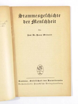 Feldpost Heft "Stammesgeschichte der Menscheit", 79 Seiten, ungelaufen, 1940, 13,5 x 20 cm, gebraucht