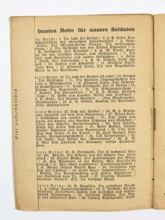 Feldpost Heft "Die bunten Hefte für unsere Soldaten 103: "Flucht aus Kurland", 48 Seiten, ungelaufen,1944, 11,5  x 15 cm, gebraucht