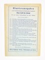 "Das Lied der Front - Liedersammlung des Großdeutschen Rundfunks", hrsg. v. Alfred-Ingemar Berndt, Heft 3, 1940, 88 Seiten, 13 x 19 cm, gebraucht, Titelblatt lose