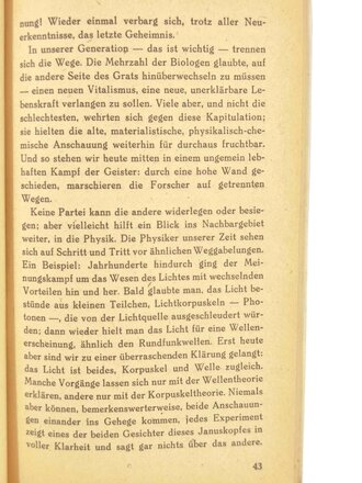 Feldpost Ausgabe "An den Grenzen unseres Wissens", Paul Karlson, 90 Seiten, 1943, 11 x 18 cm, gebraucht