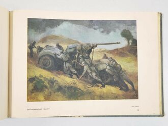 "Flak an Rhein und Ruhr", hrsg. v. Luftgaukommando VI / Münster i. W. Wehrbetreuung 1942", Drucke der Werke von Harald Seiler, 63 Seiten, 21 x 30 cm, gebraucht