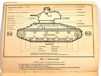 Dienstvorschrift " Panzerabwehr aller Waffen", Heft 2a, Panzer-Erkennungsdienst, Sowjet-Rußland, Marineoberkommando Ostsee/Oberkommando des Heeres, 27.1.1942, 23 Seiten, 16 x 12 cm, gebraucht