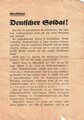 Merkblatt "Deutscher Soldat! - Geschlechtskrankheiten", Oberkommando des Heeres, Berlin, 15.8.1938, DIN A5, gebraucht