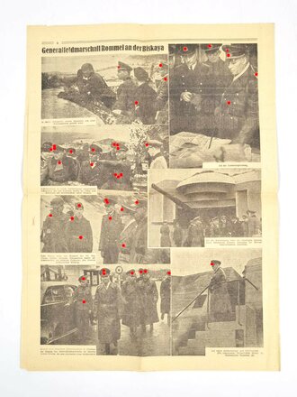 "Soldat am Atlantik - Feldzeitung unserer Armee", Titelblatt: "Das harte Ringen im Osten/Montecassino", Folge 535, unverkäuflich, 17. Februar 1944, gefaltet, gebraucht