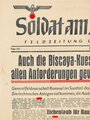 "Soldat am Atlantik - Feldzeitung unserer Armee", Titelblatt: "Biscaya-Kueste/Montecassino", Folge 537, unverkäuflich, 19. Februar 1944, gefaltet, gebraucht