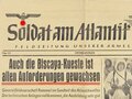 "Soldat am Atlantik - Feldzeitung unserer Armee", Titelblatt: "Biscaya-Kueste/Montecassino", Folge 537, unverkäuflich, 19. Februar 1944, gefaltet, gebraucht