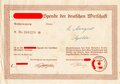 Spendenbescheinigung "Adolf-Hitler-Spende der deutschen Wirtschaft", Apolda/Berlin, Juni 1940, DIN A5, gebraucht