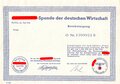 Blanko-Spendenbescheinigung "Adolf-Hitler-Spende der deutschen Wirtschaft", Berlin, Juni 1944, DIN A5, neuwertig