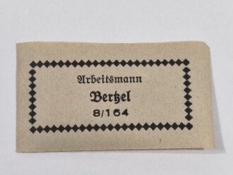 Reichsarbeitsdienst , Wäscheetikett für einen...