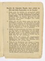 "Malaria-Merkblatt für Soldaten", 9. März 1942, hrsg. v. der Heeres Sanitätsinspektion, DIN A7, gebraucht, Blätter z.T. lose und eingerissen