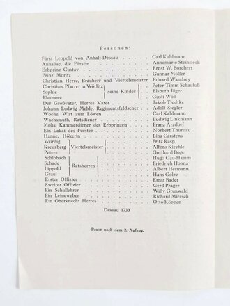 WHW, Programmheft und Eintrittskarte für das Stück "Wie die Alten sungen - Volksbühne - Theater am Horst Wessel Platz", um 1940, DIN A5, gebraucht