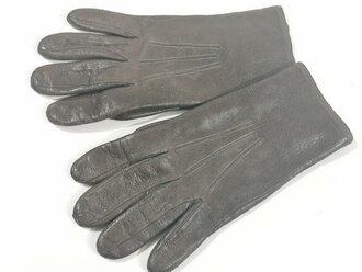 Paar Handschuhe für Offiziere aus braunem, weichen Leder, leicht getragenes Paar