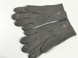 Paar Handschuhe für Offiziere aus braunem, weichen Leder, leicht getragenes Paar