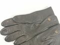 Paar Handschuhe für Offiziere aus braunem, weichen Leder, leicht getragenes Paar