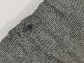 Paar Stricksocken für Mannschaften, graue Wolle, getragenes Paar