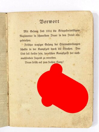 Liederbuch für den Deutschen Soldaten mit Vorwort des Führers, 35 Seiten, ohne Jahr, gebraucht