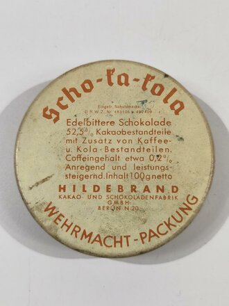 Scho-ka-kola Dose Wehrmacht Packung datiert 1941