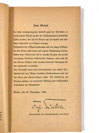 "Die Weisheit des Soldaten", datiert 1937, DIN A5, 135 Seiten
