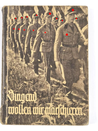 RAD "Singend wollen wir marschieren... Liederbuch des Reichsarbeitsdienstes", 2. Auflage, Der Nationale Aufbau Verlag, hrsg. v. Reichsarbeitsführer Thilo Scheller, 160 Seiten, 10,5 x 15 cm, gebraucht