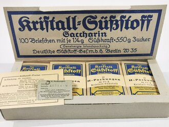 100 Briefchen "Kristall Süßstoff Saccarin" in der originalen Umverpackung