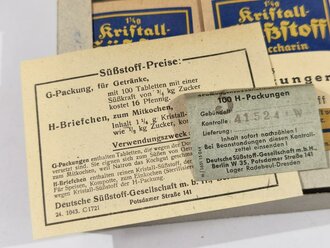 100 Briefchen "Kristall Süßstoff Saccarin" in der originalen Umverpackung