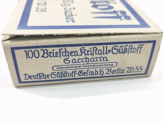 100 Briefchen "Kristall Süßstoff Saccarin" in der originalen Umverpackung