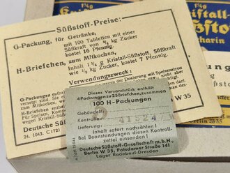 100 Briefchen "Kristall Süßstoff Saccarin" in der originalen Umverpackung