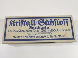 100 Briefchen "Kristall Süßstoff Saccarin" in der originalen Umverpackung